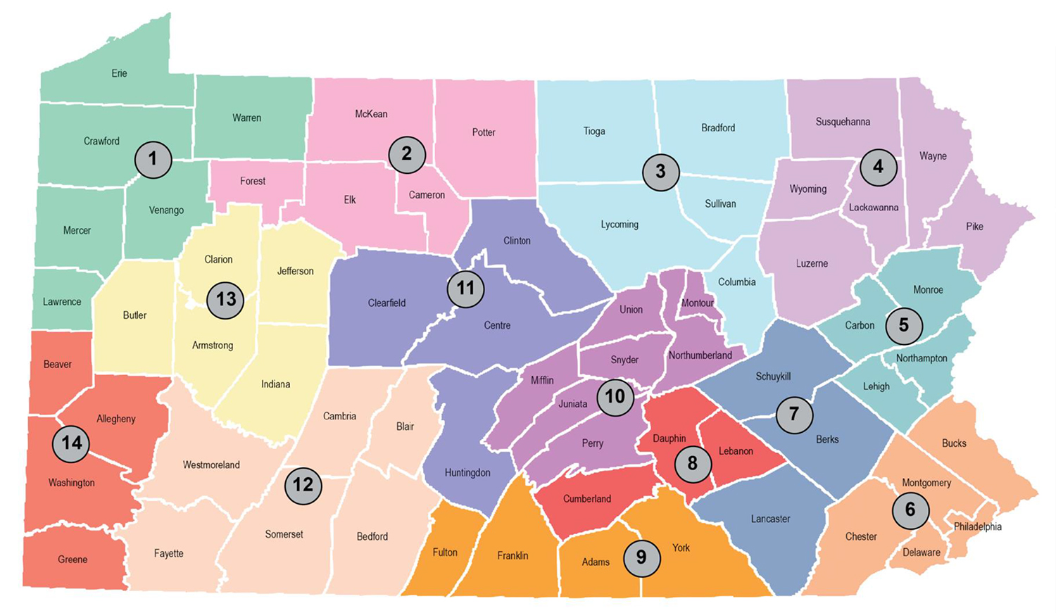 Pennsylvania Council on the Arts Partnership Map